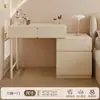 Tocador y mesa de noche integrados estilo crema para dormitorio, tocador simple moderno para el dormitorio principal de las niñas