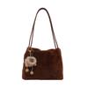 Bolso Peludo de Diseño Nicho de Alta Gama para Mujer 2024 Nuevo Otoño e Invierno Bolso de Felpa de Un Solo Hombro Bolso Tote de Gran Capacidad