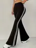 Pantalones de Yoga de Cintura Alta Transfronterizos de Pierna Ancha Casuales de Verano Nuevos Rectos Ajustados Estilo Americano Pantalones Microlar