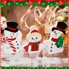 2025 Nuevo Muñeco de Nieve Navideño Lindo y Creativo Decoración de Escritorio Ventana Artesanía de Madera Adorno