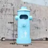 Arte de Hierro Vintage Estilo Industrial Creativo y Único Hidrante de Incendios Cubo de Basura Metálico Grande con Tapa y Pedal de Pie para Sala de Estar y Uso en Exteriores