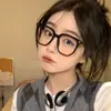 Estilo Coreano Nuevo Marco Grande Marco Cuadrado Marco Transparente Celebridad de Internet Gafas Lisas para Mujer con Gafas para Miopía Gafas Planas Anti-Luz Azul para Hombre
