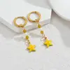 Brincos de Aço Inoxidável com Franjas Estilo Oceano Banhados a Ouro 18K, Não Desbotam, Brincos Femininos de Luxo Leve, Exclusivamente para Vendas Transfronteiriças