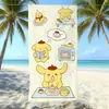 Toalla de Playa con Estampado de Perro Pudín de Sanrio, Absorbente de Agua, Secado Rápido, Fibra Ultrafina, Toalla de Baño para Vacaciones, Directo de Fábrica