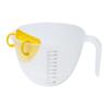 Taza medidora con filtro de gran capacidad con escala, taza de plástico para batir huevos, para hornear huevos con filtro, tazón para lavar arroz en la cocina