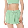 Culottes Deportivos de Moda Sueltos de Seda Hielo de Nylon para Yoga, Correr, Fitness, Transpirables, de Secado Rápido, Anti-Exposición, Falso de Dos Piezas, Falda Corta