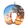 Partículas de espuma de color sólido Almohada en forma de U almohada de viaje protección del cuello almohada en forma de U relleno EPS almohada para avión impresión digital siesta