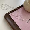 Colar Feminino Minimalista de Prata de Lei S925 com Corrente de Osso de Cobra de Camada Dupla com Pingente de Gota d'Água de Nicho e Contas de Milho de Oliva Corrente para Clavícula