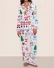 Comércio Exterior Transfronteiriço Natal Tk Amazon Transfronteiriço Impressão Quebra-Nozes Seda Leite Duplo Comprimento Pijama Feminino Roupa de Casa