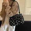 Bolso de lunares para mujer, gran capacidad, nuevo estilo 2026, simple y versátil, bolso de hombro casual, bolso cruzado, diseño de lazo, bolso para el trabajo