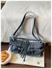 Bolso de Mezclilla Lavada Versátil de Moda para Verano 2026 Nuevo Estilo Elegante Bolso de Hombro para Mujer