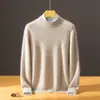 Caixa de Presente Suéter Masculino de Caxemira Gola Meia-Alta Lã Grossa Quente Malha Casual Camada Base Suéter de Caxemira de Cabra Inverno