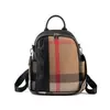 Mochila de Tecido Oxford Personalizada com Couro Genuíno e Tecido Oxford, Bolsa Xadrez Popular Transfronteiriça, Mochila Escolar, Mochila