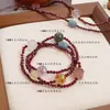 Pulsera de Cristal Multi-Precioso con Granate Natural para Mujer, Moda Versátil con Cristal Rosa y Cianita, Joyería al por Mayor