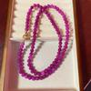 Colar vintage antigo médio personalizado colar roxo comprimento médio colar de contas brilhantes fivela de diamante colar de nicho