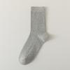 Calcetines para hombre primavera y otoño doble aguja media pantorrilla calcetines para hombre business casual medias negro blanco gris todo-combinable calcetines cortos de algodón