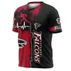 Camiseta Deportiva de Verano 3D con Estampado Digital de Equipo de la NFL Europea y Americana Transfronteriza 2024 para Hombre y Mujer, Manga Corta, Cuello Redondo