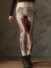 2025 Amazon Nueva Moda Europea y Americana Halloween Cara Sonriente Estampado Digital Tejido Básico Medias para Mujer