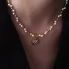 Collar de Perlas Colgante Redondo Estilo Francés Vintage Otoño e Invierno Gama Alta Elegante Sencillo Cadena para Suéter de Temperamento Versátil Personalidad