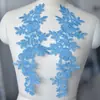 Acessórios para vestidos de noiva, materiais com acabamento em renda vermelha, branca, preta e azul, patches de flores bordados, apliques florais, apliques de tecido.