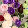 Peonía Delicada 6 Cabezas Loto Arreglo para Arco de Boda Flores Artificiales Decoración de Pared de Flores para Escenario de Hotel Flores Falsas