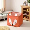 Caja de Almacenamiento Doméstica de Dibujos Animados Lindos Cesta de Almacenamiento de Juguetes Tela Plegable Forma de Dibujo Animado Caja Cuadrada con Orejas