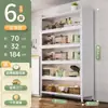 Estante de Almacenamiento para Cocina de Pie Gabinete de Almacenamiento Multicapa a Prueba de Polvo Aparador Doméstico con Puerta Armario Multifuncional Armario de Almacenamiento