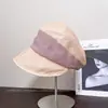 Boné de Beisebol Respirável em Blocos de Cor Estilo Japonês para Mulheres, Novo Modelo de Verão, Chapéu Leve e Confortável com Proteção Solar, Chapéu de Equitação Artístico e Elegante