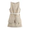 Comércio Exterior 2025 Primavera e Verão Novo Estilo Europeu e Americano Moda Feminina Elegante Vestido Duas Peças com Cinto 3152308