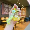 Chaveiro Grub de Contas de Bolhas Luminosas Garrafa de Óleo Ornamento de Areia Movediça Fofo Chaveiro de Cristal Mochila Escolar Pingente para Carro