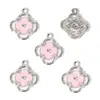 Aleación Inlay de Goteo de Aceite Trébol de la Suerte Trébol de Cuatro Hojas Colgante DIY Collar Pulsera Pendiente Accesorio de Decoración W765