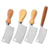 Atacado de fábrica aço inoxidável cabo de madeira mini faca de cozinha conjunto de 4 peças manteiga queijo faca de queijo casa faca de cozinha pequena