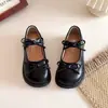 Sapatos de Couro com Laço Estilo Academia para Meninas 2026 Nova Coleção Primavera/Outono Sola Macia Sapatos de Performance Versáteis Baixos Sapatos de Princesa
