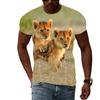 Moda de Verano las Nuevas Camisetas para Hombre con Gráfico de León Animal Casu
