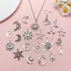 Transfronterizo Nuevo Xizang Estrella de Plata Luna Sol Estrella de Cuatro Puntas Aleación Aleatoria Joyería Accesorios Colgante para Bolso de Collar DIY