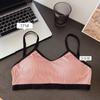 Sutiã esportivo de beleza anti-exposição para costas femininas, top push-up para seios pequenos, com sutiã sem fio integrado e bojo