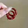 Brincos de Gota Esmaltada Retro Franceses Anel C de Alto Sentido Atmosférico Fivela de Orelha Exagerado Único Design de Nicho Brincos para Mulheres