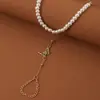 Pulsera de Cadena de Mariposa de Aleación Transfronteriza Europea y Americana, Pulsera de Cadena de Manoplas, Pulsera de Perlas Moda Personalizada para Mujer