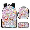 Transfronteiriço Novo Unicórnio Animal Unicórnio Estudante Mochila Escolar Mochila Impressão Colorida Digital Animação Desenho Animado Mochila Lote