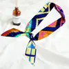 Bufanda larga fina de seda creativa estilo coreano pañuelo de seda tipo lazo de azafata decoración de bolso pañuelo de seda pequeño bufanda de mujer regalo pequeño