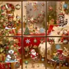 2027 Santa Claus Vacaciones Verde Regalo Luz Bola Copo de Nieve Tren Calcetines Vidrio Estático Gabinete Ventana Pegatina Arte