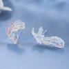 Diseño Nicho Aretes Koi Fénix Sensibles a la Luz Lindos Animales Dulces Clips para Oreja Aretes Pequeños Frescos y Exquisitos para Mujer