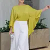 25 Ropa de Mujer de Comercio Exterior Transfronterizo Europeo y Americano, Elegante y a la Moda, Camisas Casuales de Corte Holgado con Mangas Irregulares