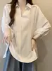 Diseño chic, estilo casual, camisa de manga corta para mujer, top holgado de verano talla grande que adelgaza, camisa casual simple con cuello en V