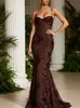 2026 Novo Estilo Europeu e Americano Alça Fina Jacquard Vestido Longo Emagrecedor Elegante Vestido de Gala Elegante Temperamento Transfronteiriça Mulheres