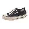 Zapatos de Lona con Suela Gruesa Estilo Coreano 2026 para Mujer Verano con Cordones Versátiles Moda Tendencia Casual Zapatos de Tabla Negros