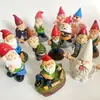 Adornos de regalo de Navidad, decoraciones de jardín, gnomos, manualidades de resina, estatuas de gnomos de dibujos animados, anciano con barba blanca