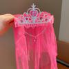 Coroa de Princesa Aisha Congelante Véu Adorno de Cabeça Coroa de Aniversário Infantil Acessórios de Cabelo de Bebê Faixa de Cabeça para Performance de Meninas