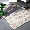 Felpudo de Flores Pintado a Mano Estilo Americano, Alfombra Roja Redonda de Malla, Felpudo de Anillo de Seda, Felpudo Grueso para Exteriores con Flores