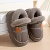 Chinelos Infantis de Algodão para Meninos e Meninas, com Calcanhar Fechado, Outono/Inverno, Superfície de Couro, Impermeáveis, Espessos, Forrados com Pelúcia, Quentes, Em Estoque, Dropshipping